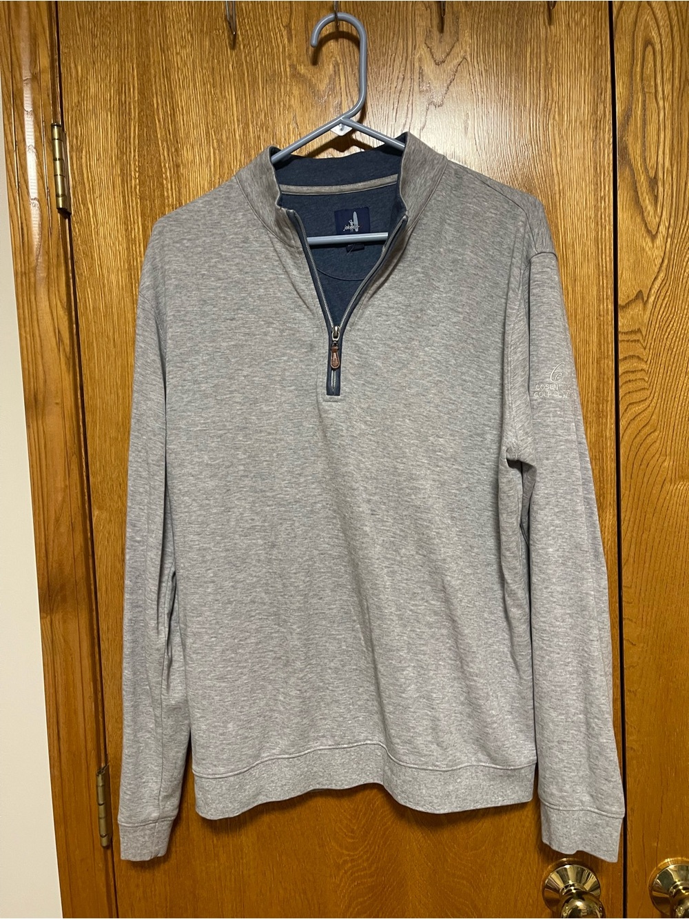johnnie-O Men's Heather Light Gray Quarter-Zip Sweater